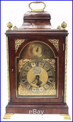 Rare Antique Westminster Chime Mahogany Triple Fusee Musical 8Bell Bracket Clock