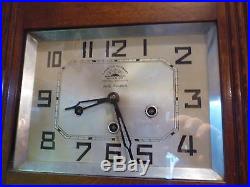 Rare Ave Maria Art Deco Twin Chime Wall Clock Full Working Order Westminster