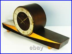 Rare Beautiful Later Art Deco Junghans Chiming Mantel Clock With Balance Wheel