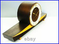 Rare Beautiful Later Art Deco Junghans Chiming Mantel Clock With Balance Wheel