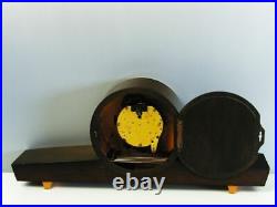 Rare Beautiful Later Art Deco Junghans Chiming Mantel Clock With Balance Wheel