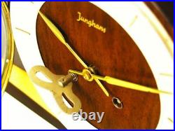 Rare Beautiful Later Art Deco Junghans Chiming Mantel Clock With Balance Wheel