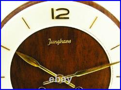 Rare Beautiful Later Art Deco Junghans Chiming Mantel Clock With Balance Wheel