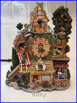 Rare Danbury Mint Dachshund Village Collector Clock Dog Figurine Vintage Resin