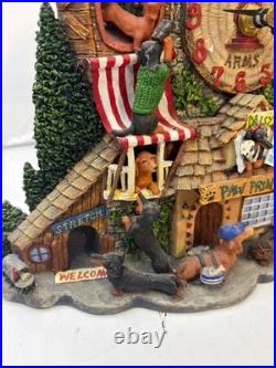 Rare Danbury Mint Dachshund Village Collector Clock Dog Figurine Vintage Resin