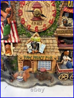 Rare Danbury Mint Dachshund Village Collector Clock Dog Figurine Vintage Resin Rare Danbury Mint Dachshund Village Collector Clock Dog Figurine Vintage Resin