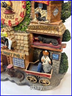 Rare Danbury Mint Dachshund Village Collector Clock Dog Figurine Vintage Resin