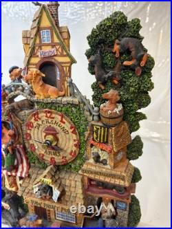 Rare Danbury Mint Dachshund Village Collector Clock Dog Figurine Vintage Resin Rare Danbury Mint Dachshund Village Collector Clock Dog Figurine Vintage Resin