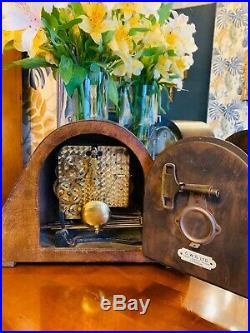 Rare Edwardian Oak cased 8 day Westminster chiming mantle clock by Schatz (Gufa)