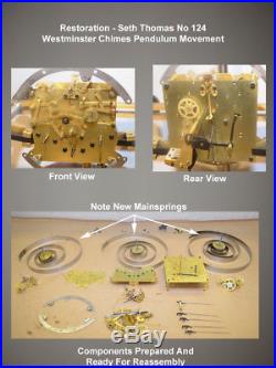 Rare Fully Restored Seth Thomas Antique Westminster Chimes Clock No 57 1934