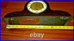 Rare Gebruder Junghans A-G W200 S Movement Wood Brass Mantle Clock for repair