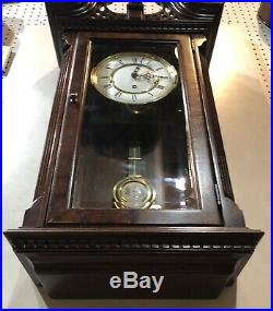 Rare Howard Miller Triple Chime Westminster Whitt German Wall Clock 612-674