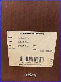 Rare Howard Miller Triple Chime Westminster Whitt German Wall Clock 612-674