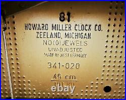 Rare Howard Miller Westminster Chime Wall Clock 612-539