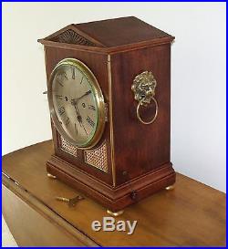 Rare Late 1800s German Double Fusee Shelf Clock with Westminster Chime