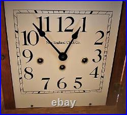 Rare New England Clock Co. Mantel Clock Westminster Chimes