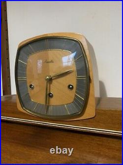Rare Stylish Vintage German Mauthe Mantle Westminster Chiming Clock Immaculate