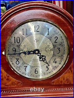 Rare Vintage Howard Miller Mantle Clock Duel Chime Works Great