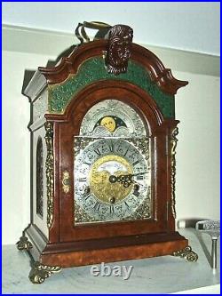 Rare Warmink's Largest 8 day Table Clock, Westminster, Moon phase, 4 Bars