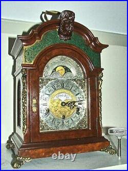 Rare Warmink's Largest 8 day Table Clock, Westminster, Moon phase, 4 Bars