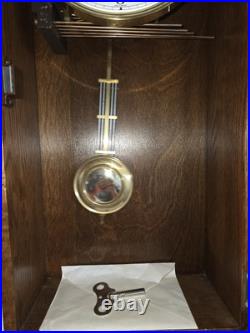 Rear Vtg. Sligh Westminster Triple Chime Wall Clock 0777-1-AB Hermle Movem. 3114