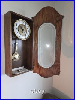 Rear Vtg. Sligh Westminster Triple Chime Wall Clock 0777-1-AB Hermle Movem. 3114