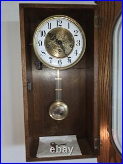 Rear Vtg. Sligh Westminster Triple Chime Wall Clock 0777-1-AB Hermle Movem. 3114