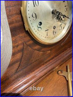 Restored 1928 Seth Thomas No. 91 Westminster Chime Antique Clock, Key Wind 8 Day