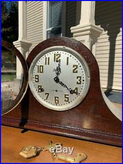 Restored Antique Pre WWII 1927 Chiming Sessions Westminster #1 Mantel Clock Gold