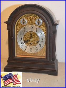 Restored Seth Thomas Grand Antique Chime Clock No. 73-1921 In Mahogany Restored Seth Thomas Grand Antique Chime Clock No. 73-1921 In Mahogany