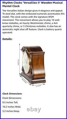 Rhythm CRH214UR06 Westminster Versailles ll Wooden Musical Melody Chime Clock