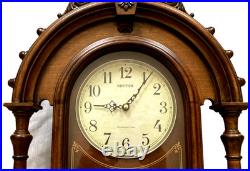 Rhythm Carved Walnut Wood Wall Clock with Westminster Chime 16 melodies- Rare