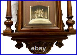 Rhythm Carved Walnut Wood Wall Clock with Westminster Chime 16 melodies- Rare