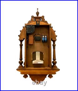 Rhythm Carved Walnut Wood Wall Clock with Westminster Chime 16 melodies- Rare