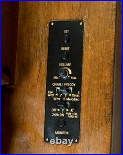 Rhythm Carved Walnut Wood Wall Clock with Westminster Chime 16 melodies- Rare