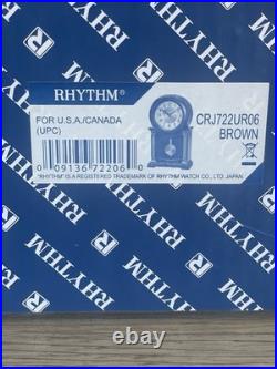Rhythm Mantel Clock Brown CRJ722UR06 13H x 7.7W 4 lbs Inc. Christmas Chimes