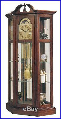 Ridgeway 9701 Richardson Chiming Cherry Curio Clock with Shelves