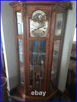 Ridgeway Curio Grandfather Clock Model VINTAGE EXC COND WITH Hermle movement