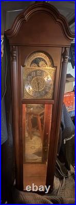 Ridgeway Grandfather Clock Model 219 with Moon Dial 79 Tall 1984 Great Condition