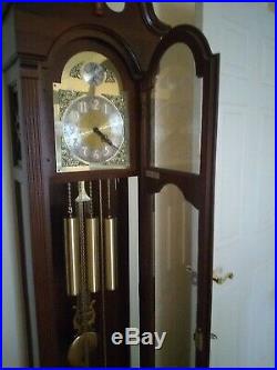 Ridgeway Tempus Fugit Grandfather Clock 7' Weight Driven Westminster Chime