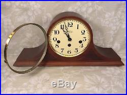 Ridgeway Westminster Chimes Mantel Clock Tambour Case Runs Strikes Chimes