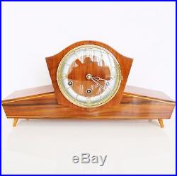 SCHATZ Mantel Clock JUBA Vintage WESTMINSTER Chime HIGH GLOSS Mid Century German