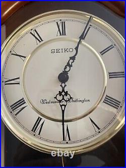 SEIKO Mahogany Wall Clock with Pendulum and Digital westminster chime