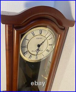 SEIKO Mahogany Wall Clock with Pendulum and Digital westminster chime