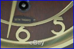 SET THOMAS MANTEL CLOCK MEDBURY 4W #124 WESTMINSTER CHIME TAMBOUR VINTAGE 1960's