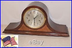Seth Thomas Chime 56-1934 Antique Westminster Clock In Mahogany & Maple Burl
