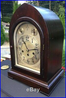 SETH THOMAS Chime#72 Westminster Chime Beehive Cathedral Mantle Clock 113A Runs