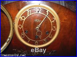 SETH THOMAS PORTLAND Deco Walnut Mantle Shelf Clock WESTMINSTER CHIMES 9-1940