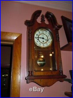 SLIGH WALL CLOCK WESTMINSTER CHIMES MADE BY CHICAGO CLOCK CO. 21H/12With6D INCHES