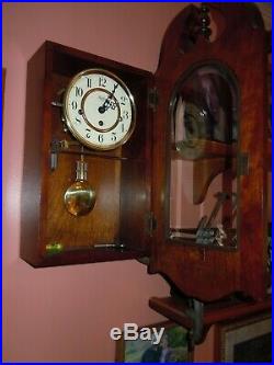 SLIGH WALL CLOCK WESTMINSTER CHIMES MADE BY CHICAGO CLOCK CO. 21H/12With6D INCHES